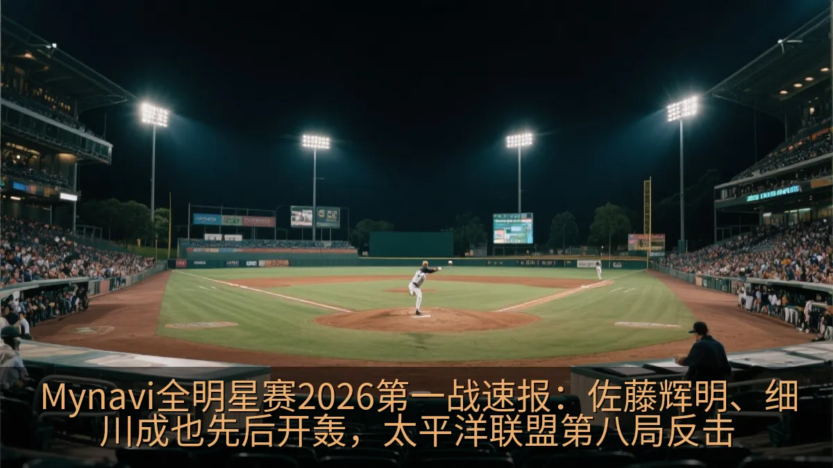 棒球场夜间比赛中投手投球画面